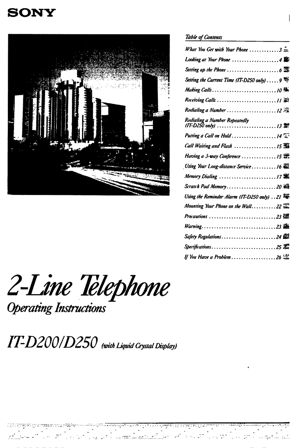 SONY ITD200 OPERATING INSTRUCTIONS MANUAL Pdf Download ManualsLib