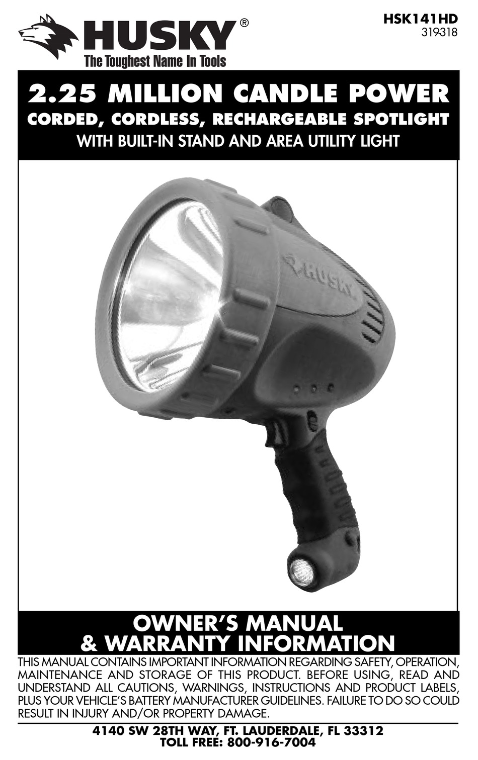 husky cordless rechargeable spotlight