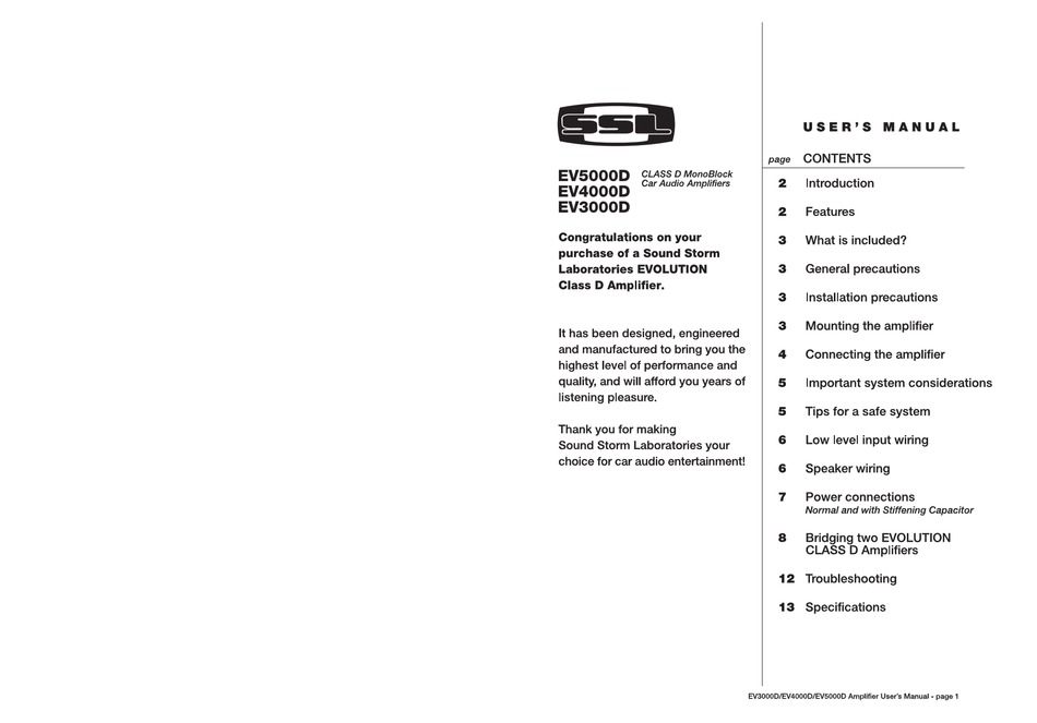 Ssl Ev5000d User Manual Pdf Download Manualslib