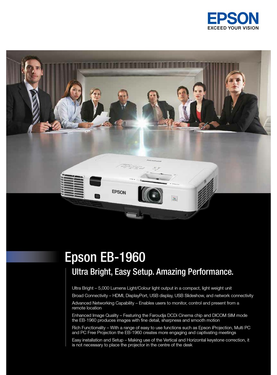 EPSON EB-1960 SPECIFICATIONS Pdf Download | ManualsLib