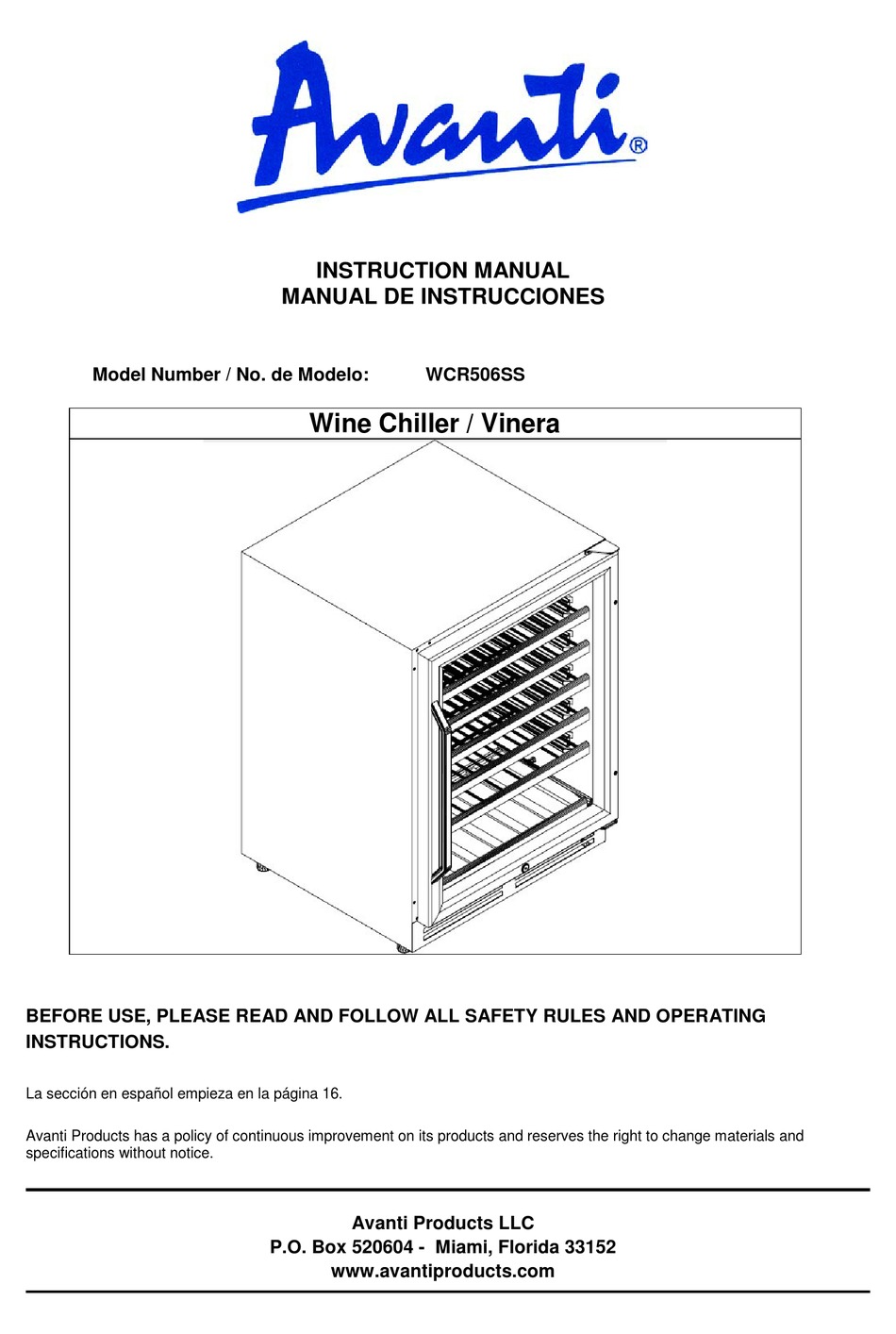 Avanti Wcr506ss Instruction Manual Pdf Download Manualslib