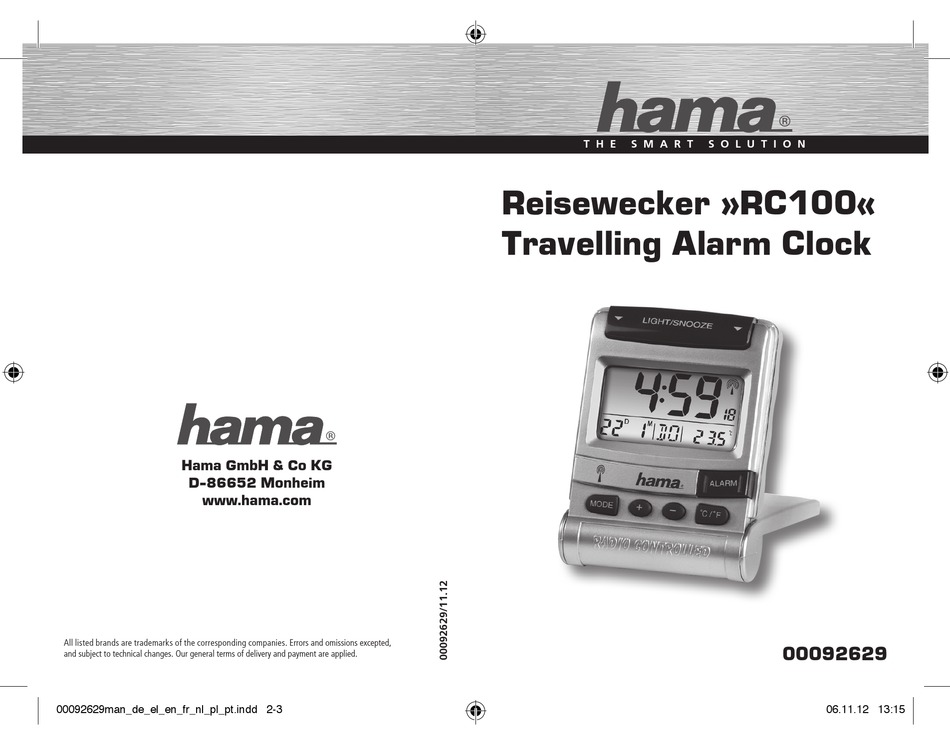 HAMA RC100 OPERATING INSTRUCTIONS MANUAL Pdf Download ManualsLib