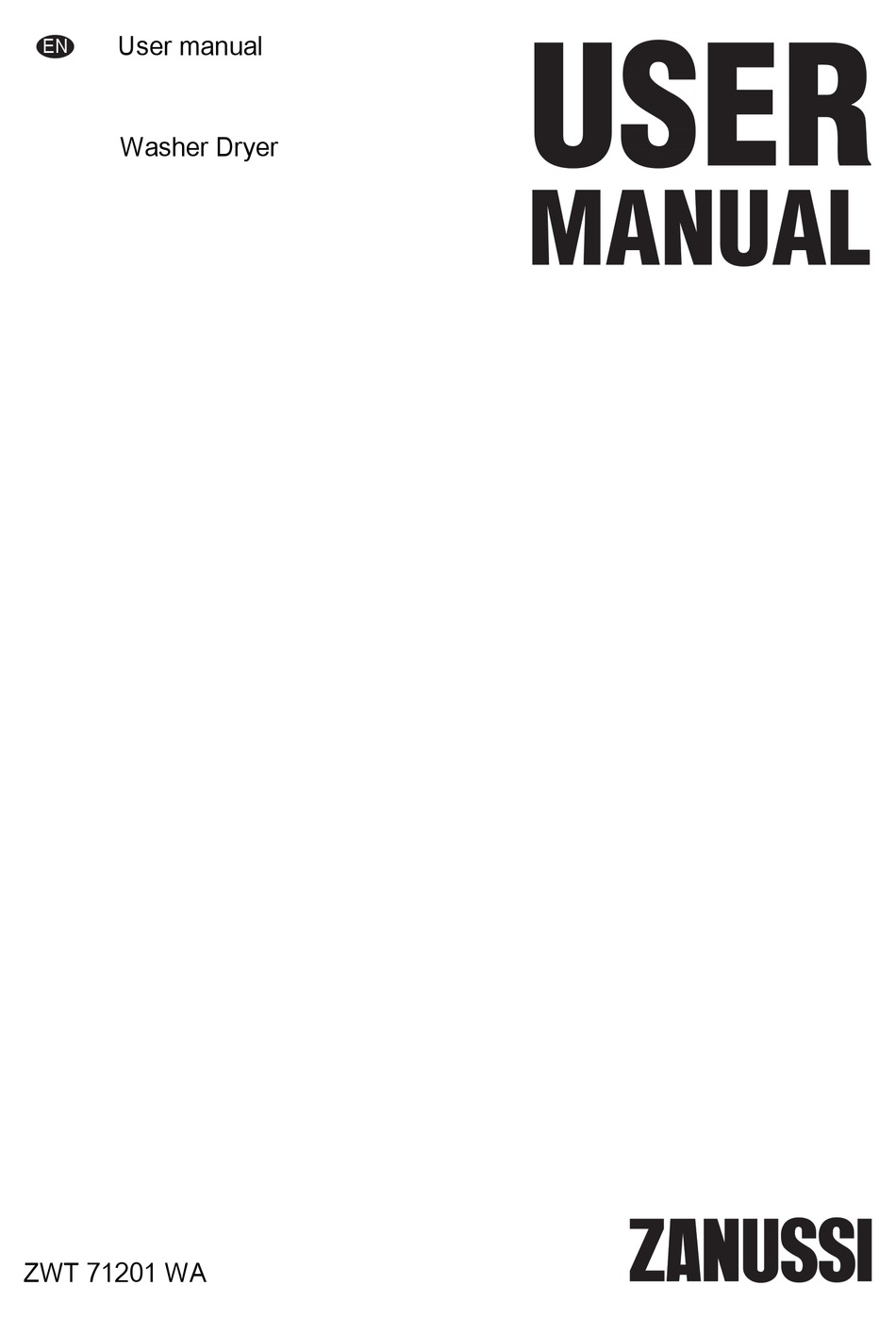 Zanussi Zwt71201wa User Manual Pdf Download Manualslib