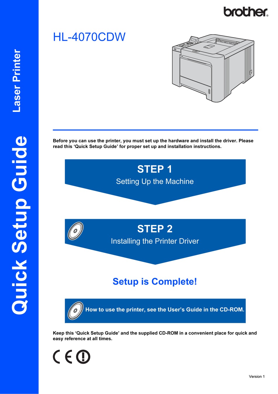 BROTHER HL-4070CDW QUICK SETUP MANUAL Pdf Download | ManualsLib