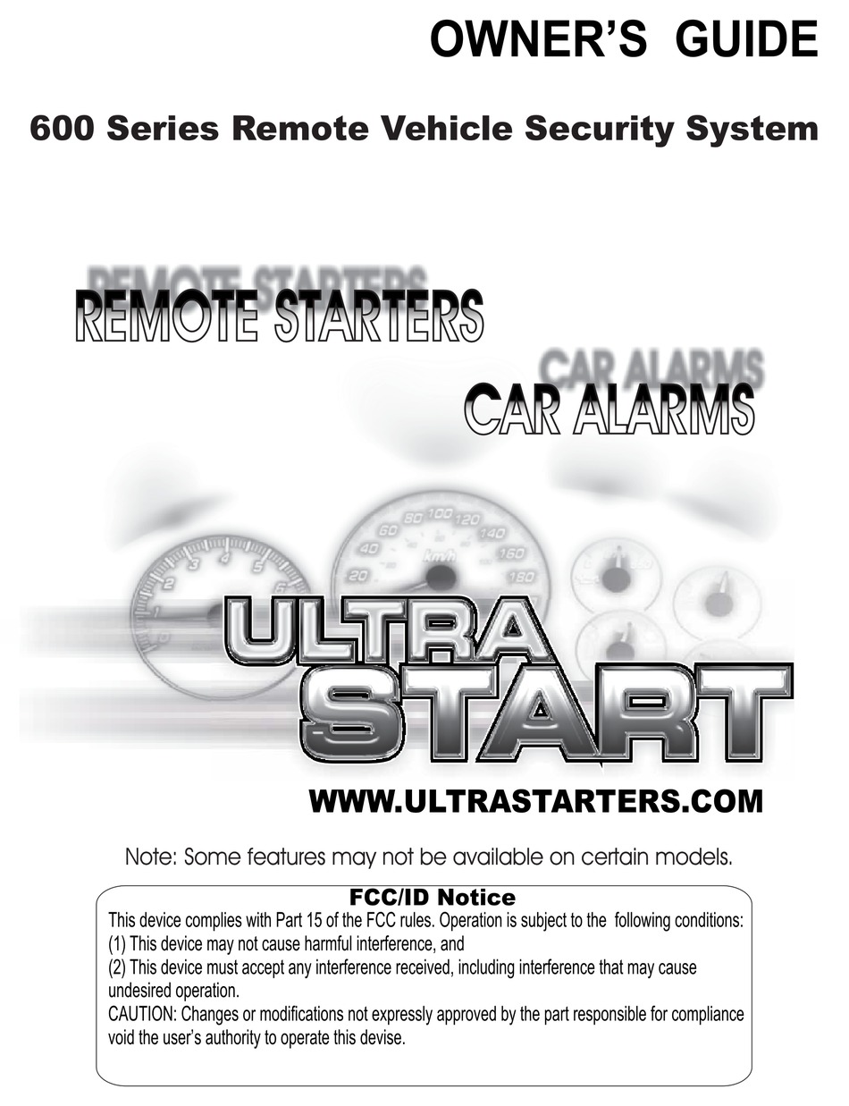 ULTRA START 600 SERIES OWNER�S MANUAL Pdf Download