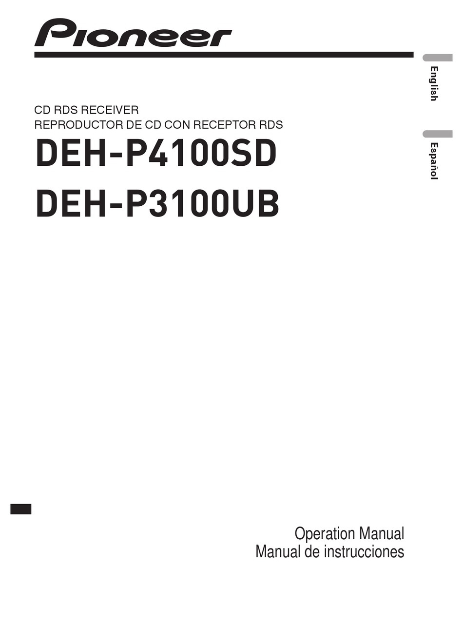PIONEER DEH-P3100UB OPERATION MANUAL Pdf Download | ManualsLib