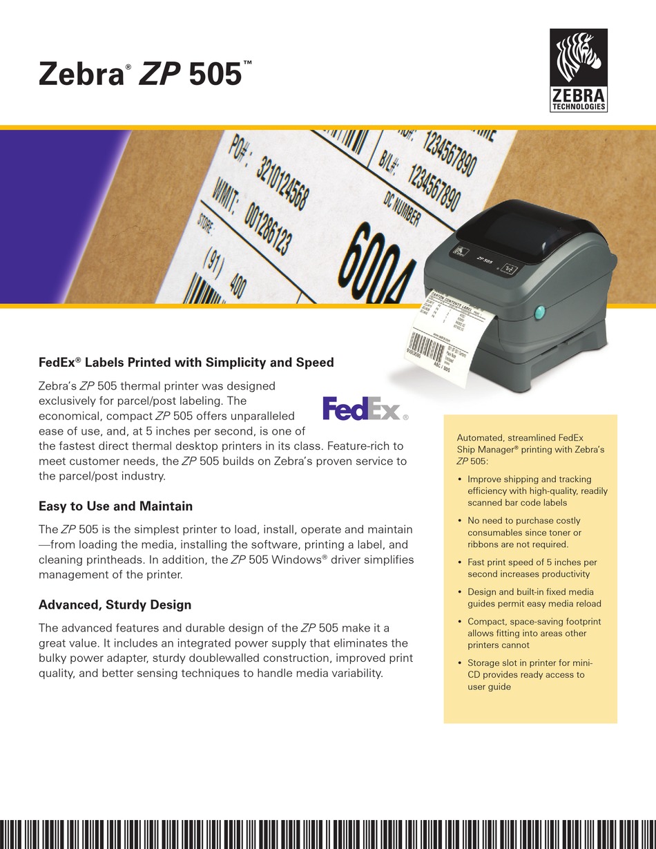 fedex zebra 505