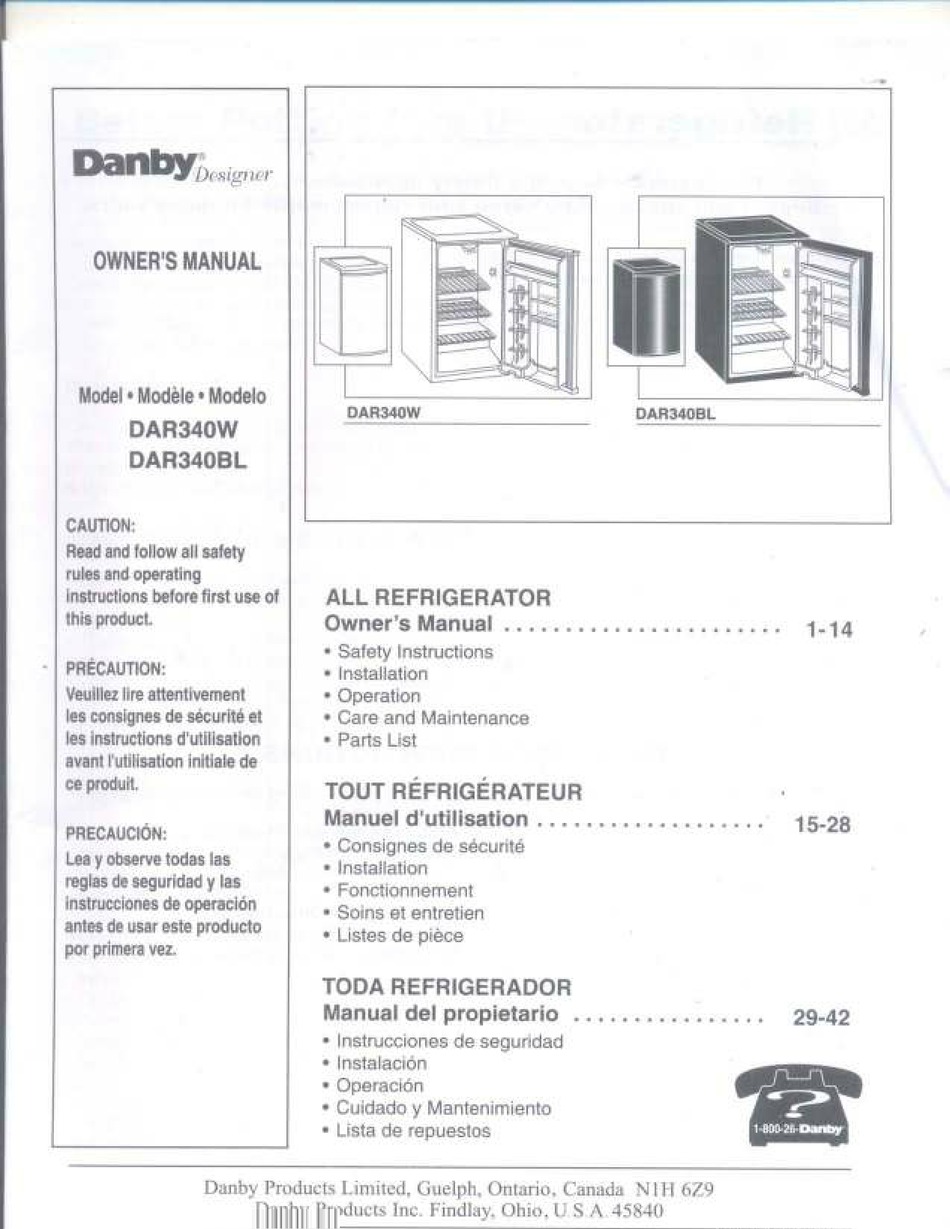Danby Dar340w Owner S Manual Pdf Download Manualslib