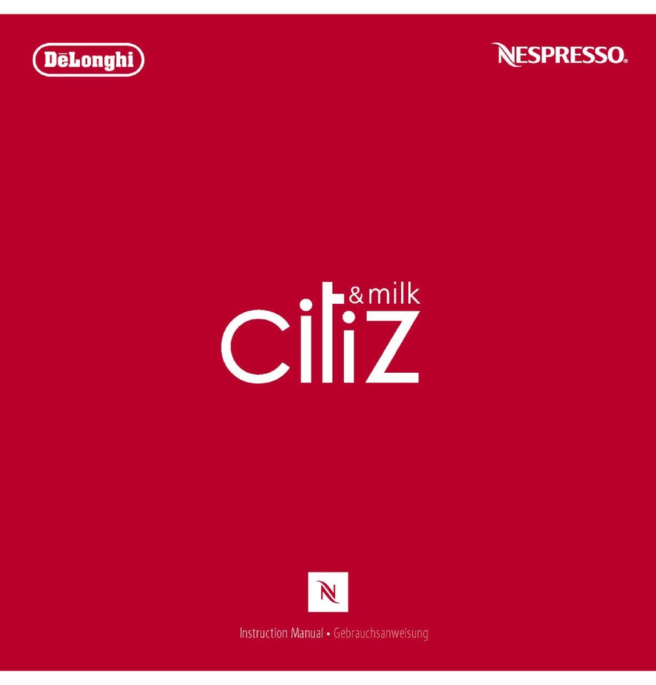 DELONGHI CITIZ MILK INSTRUCTION MANUAL Pdf Download ManualsLib