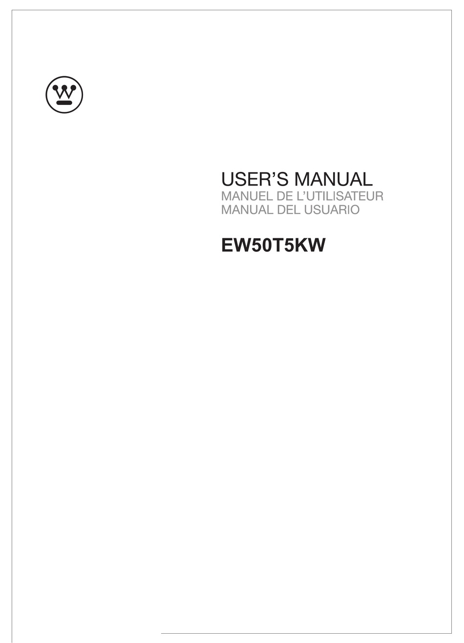 WESTINGHOUSE EW50T5KW USER MANUAL Pdf Download | ManualsLib