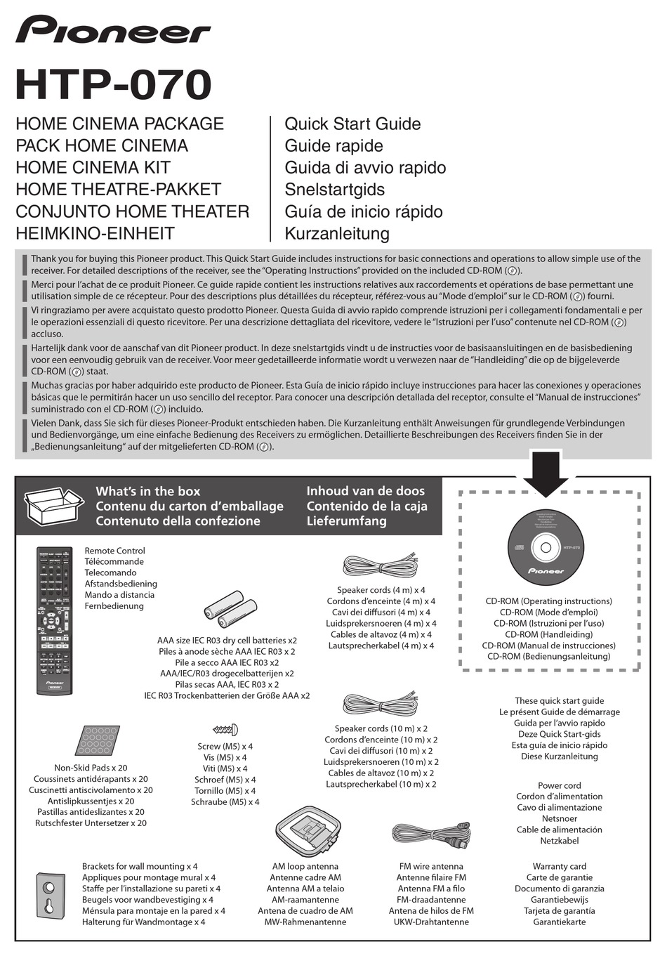 PIONEER HTP070 QUICK START MANUAL Pdf Download ManualsLib