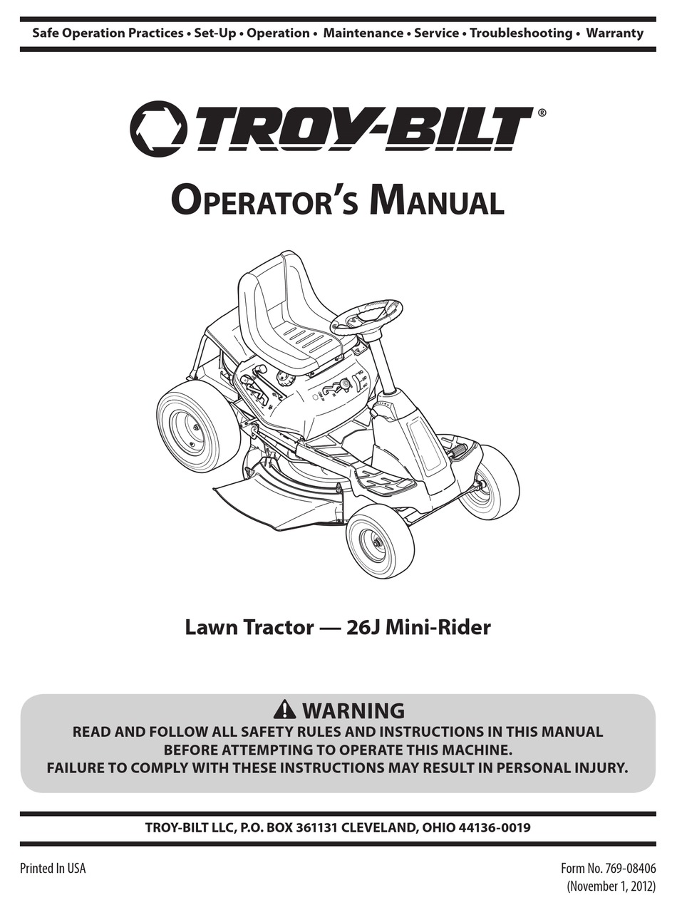 TROY-BILT TB30 OPERATION MANUAL Pdf Download | ManualsLib