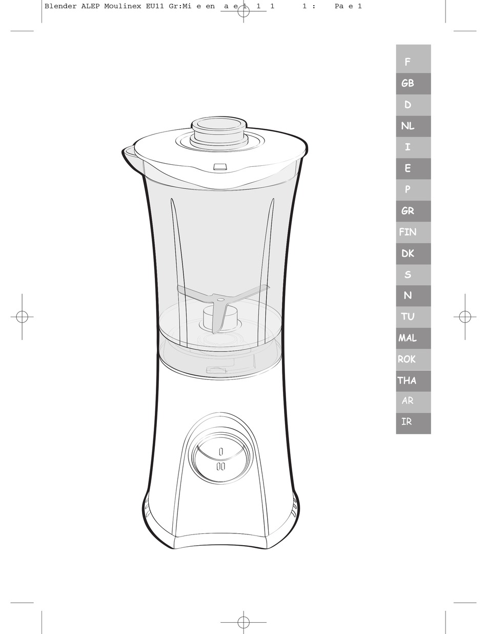 MOULINEX BLENDER QUICK MANUAL Pdf Download ManualsLib