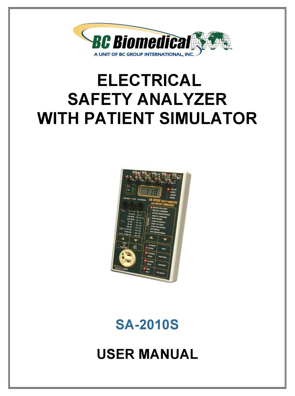 BC BIOMEDICAL SA2010S USER MANUAL Pdf Download ManualsLib