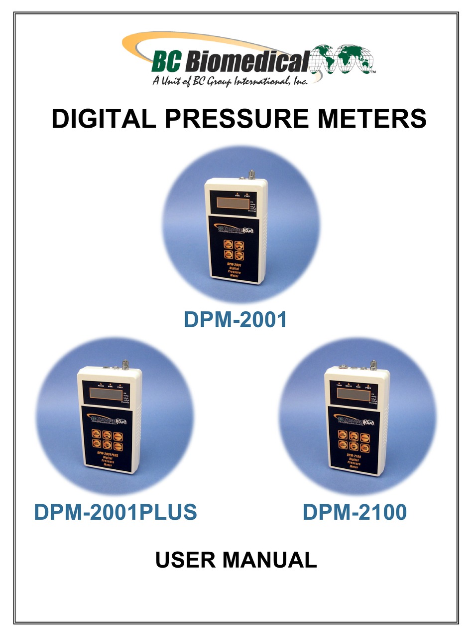 BC BIOMEDICAL DPM2001 USER MANUAL Pdf Download ManualsLib