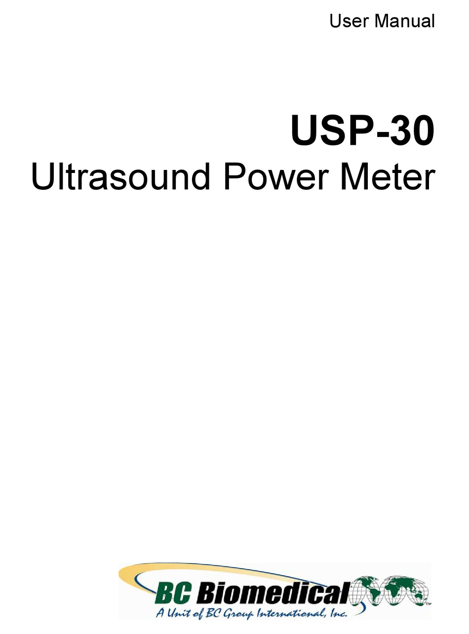 BC BIOMEDICAL USP30 USER MANUAL Pdf Download ManualsLib