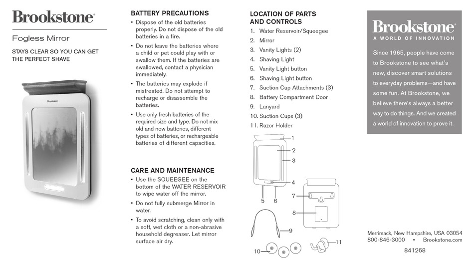 BROOKSTONE FOGLESS MIRROR INSTRUCTIONS Pdf Download ManualsLib