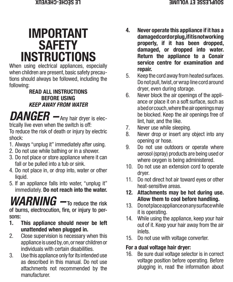 travel smart conair manual