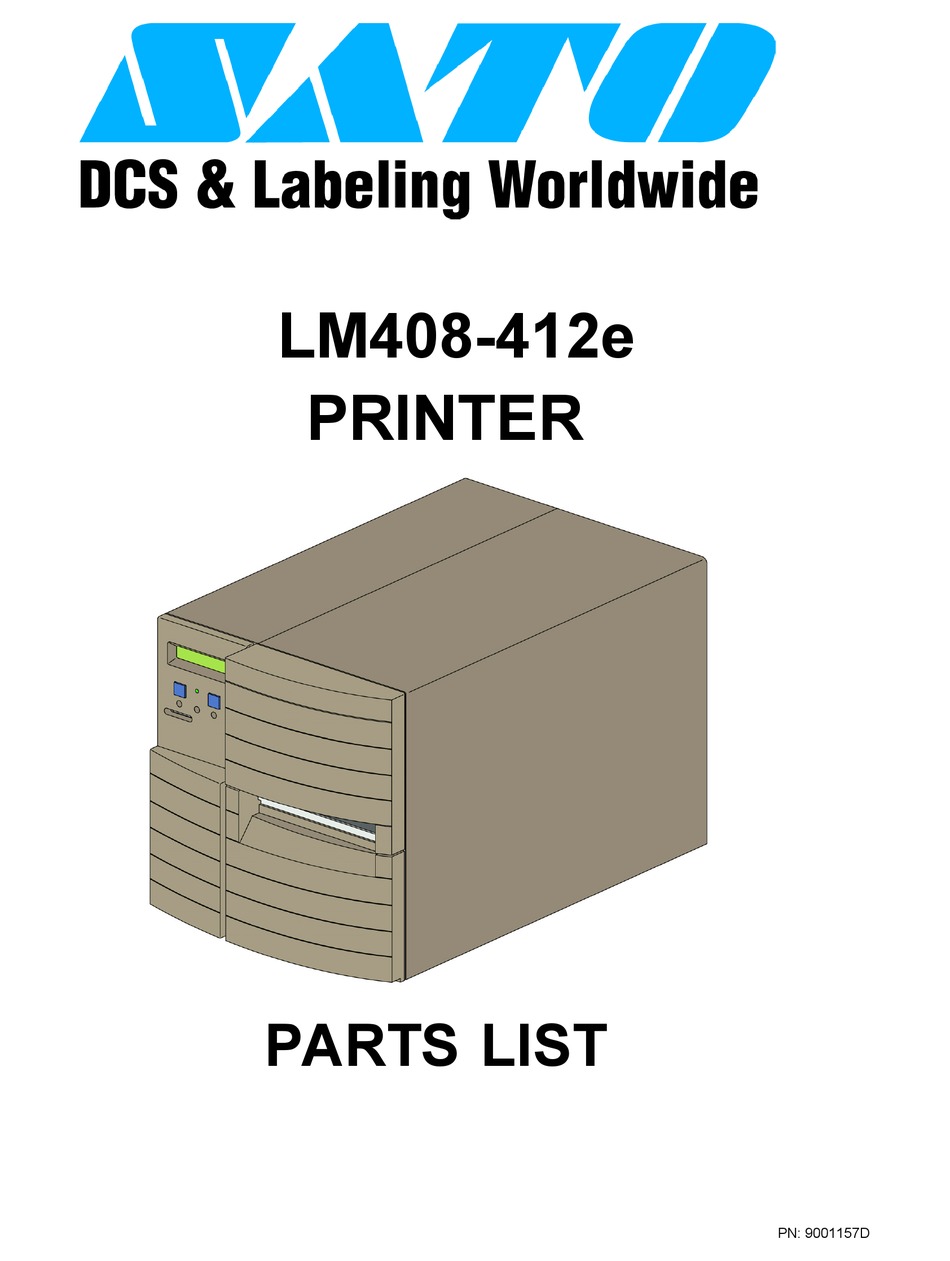 SATO LM408LM412E PARTS LIST Pdf Download ManualsLib