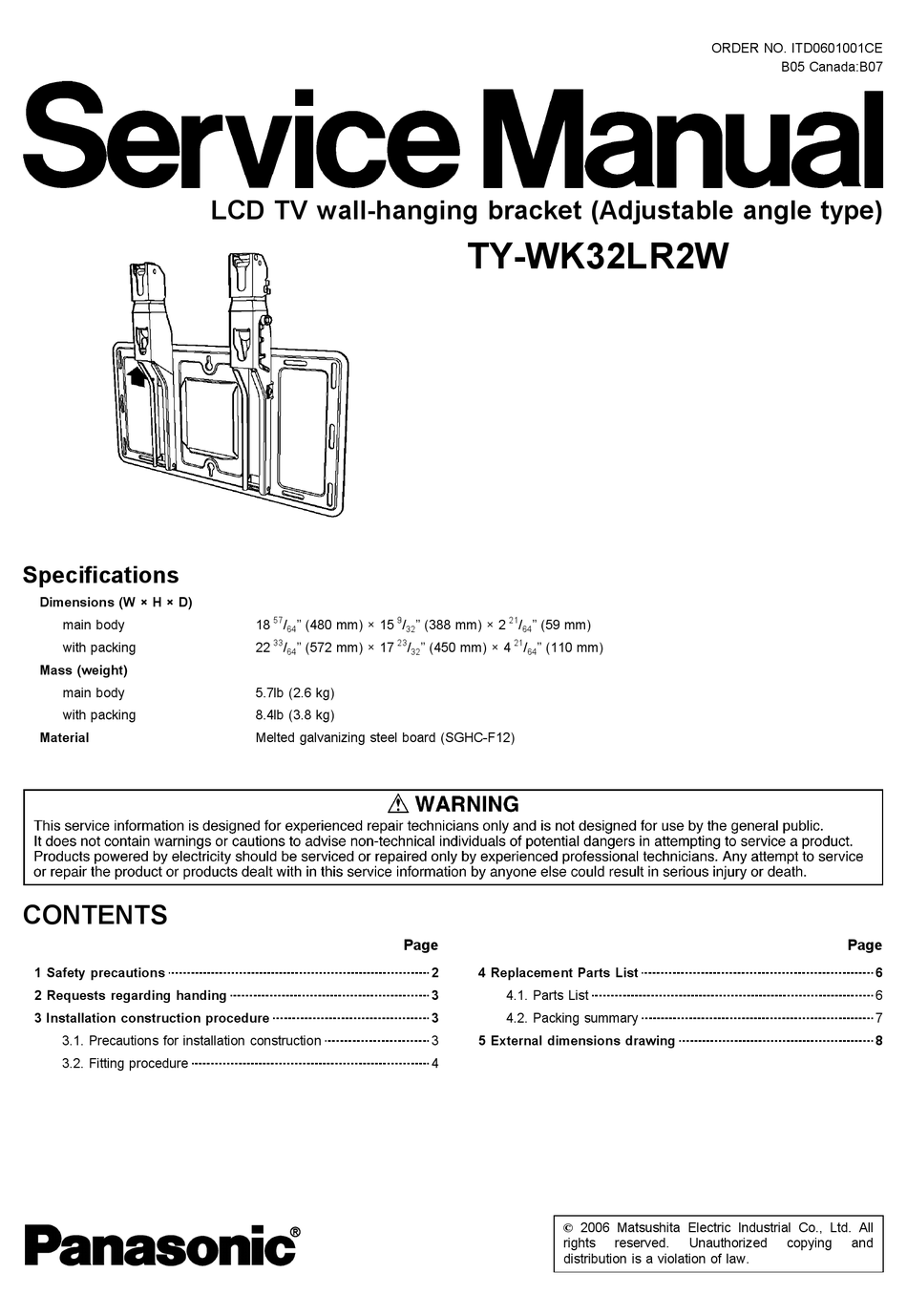 Panasonic Ty Wk32lr2w Service Manual Pdf Download Manualslib