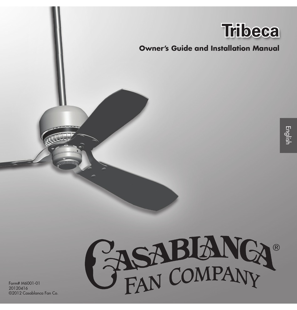 Casablanca Tribeca Owner S Manual And Installation Manual Pdf Download Manualslib