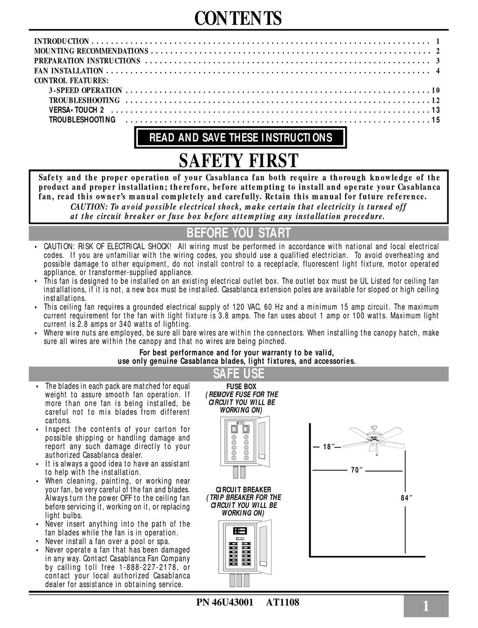 Casablanca C Casablancacapistrano Owners Manual Pdf Download Manualslib