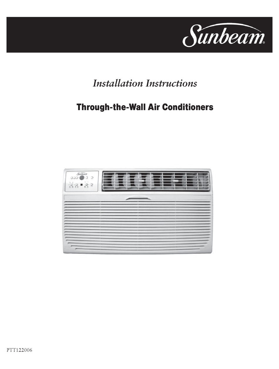 SUNBEAM AIR CONDITIONER INSTALLATION INSTRUCTIONS MANUAL Pdf Download