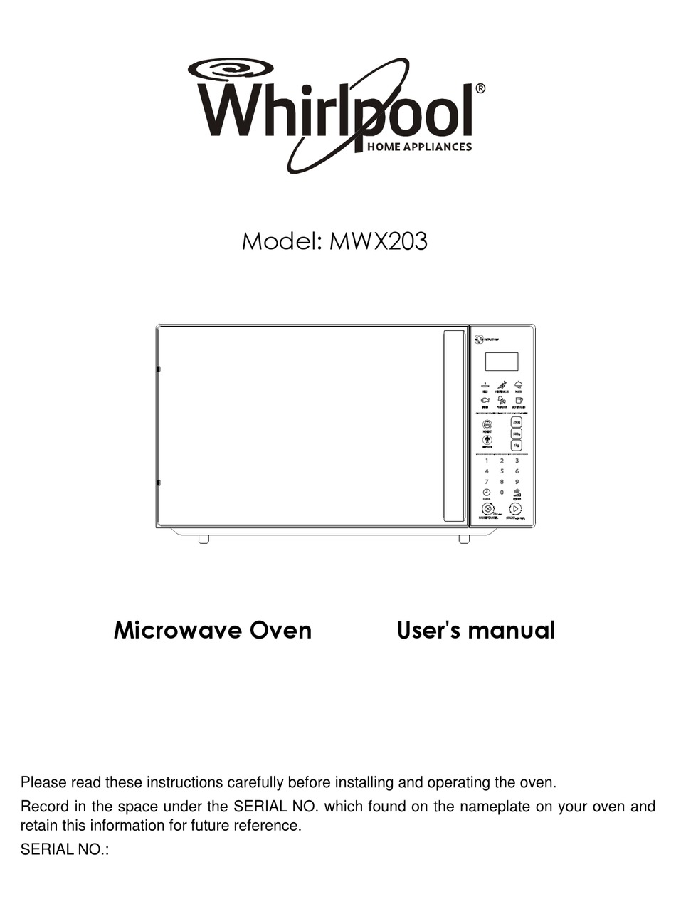 Whirlpool Mwx203 User Manual Pdf Download | Manualslib