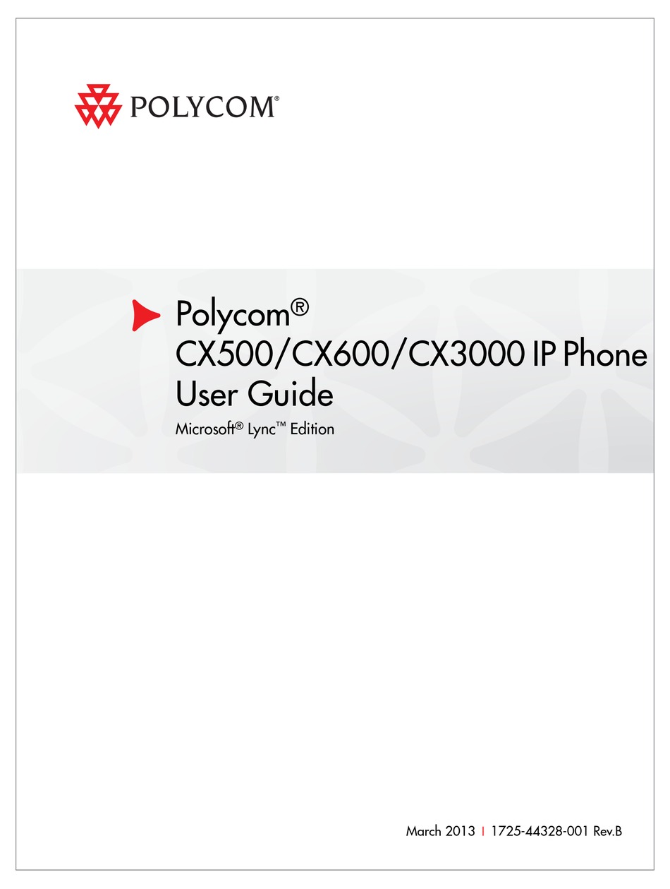 POLYCOM CX500 USER MANUAL Pdf Download | ManualsLib