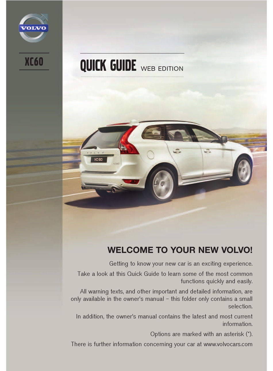 VOLVO XC60 QUICK MANUAL Pdf Download | ManualsLib