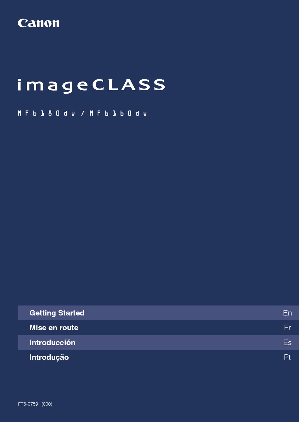 Canon Imageclass Mf6160dw Getting Started Manual Pdf Download Manualslib