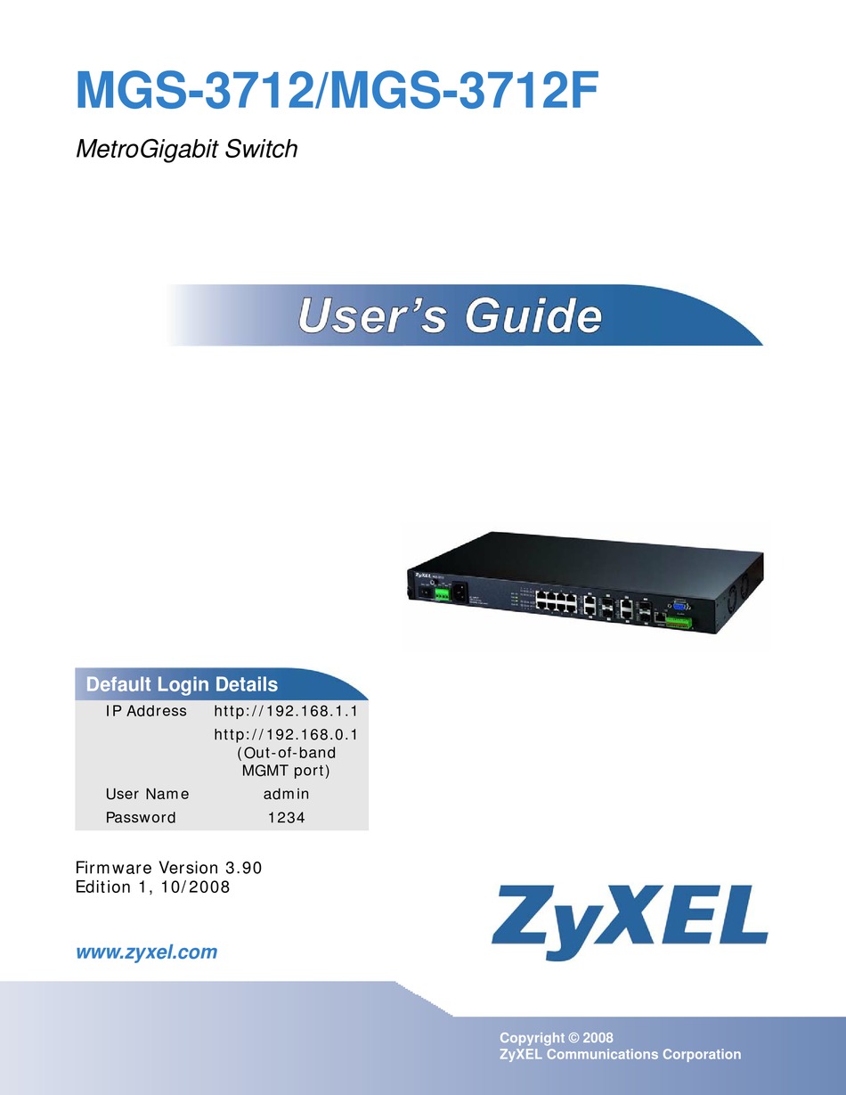 Zyxel mgs 3712f описание