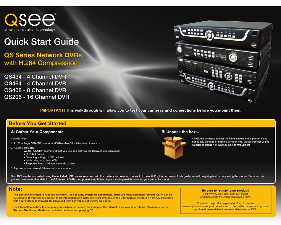 Q-SEE QS434 QUICK START MANUAL Pdf Download | ManualsLib
