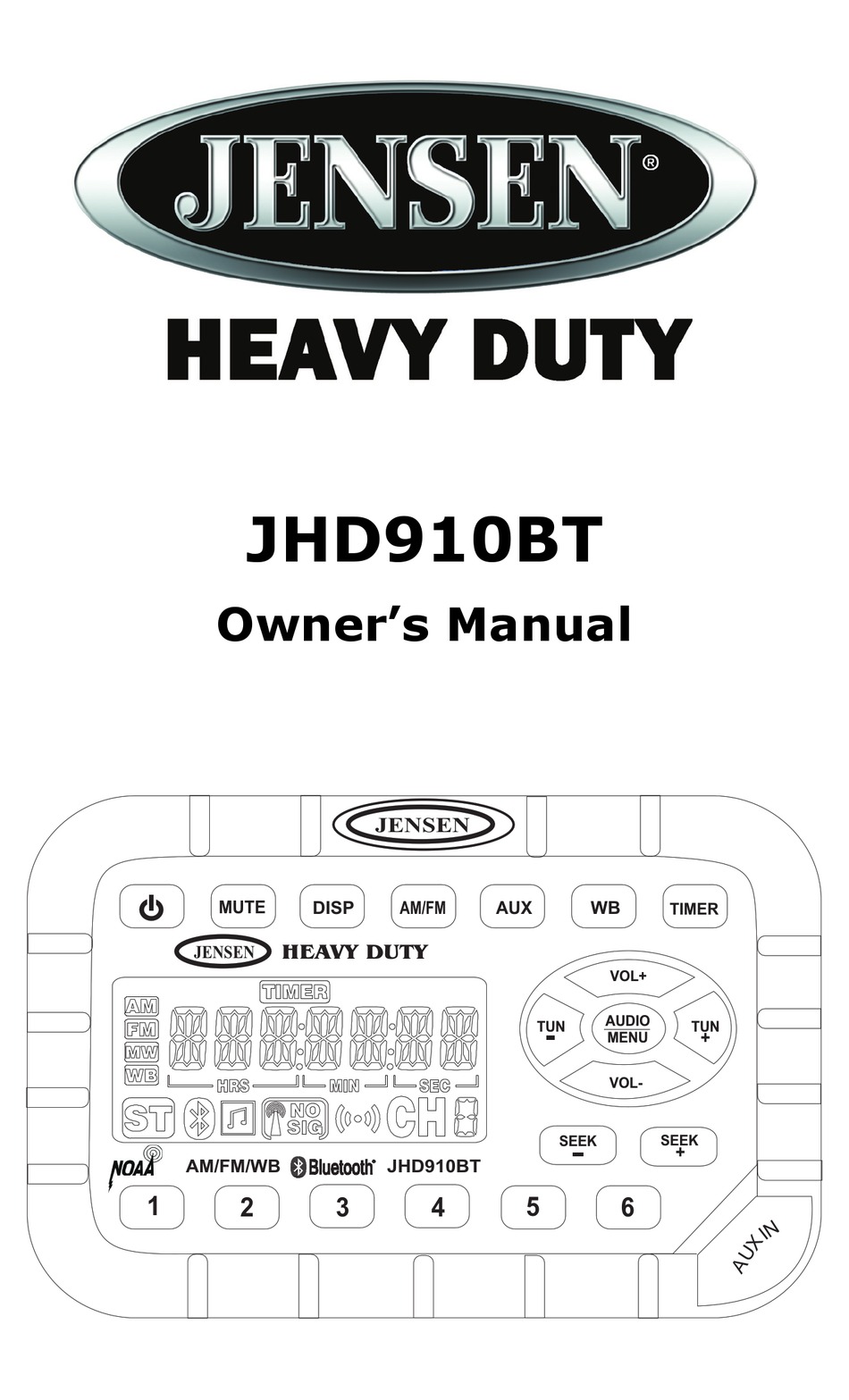 JENSEN HEAVY DUTY JHD910BT OWNER