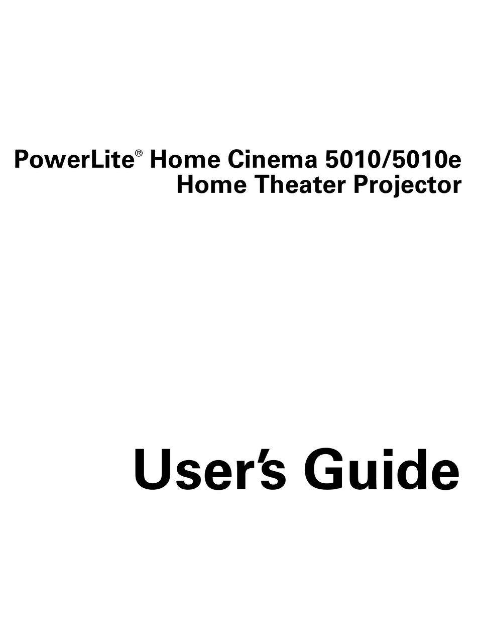 EPSON POWERLITE 5010 USER MANUAL Pdf Download ManualsLib