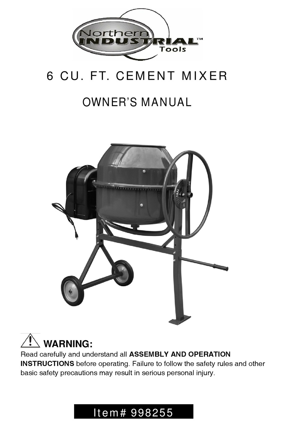 NORTHERN INDUSTRIAL TOOLS 998255 OWNER'S MANUAL Pdf Download ManualsLib