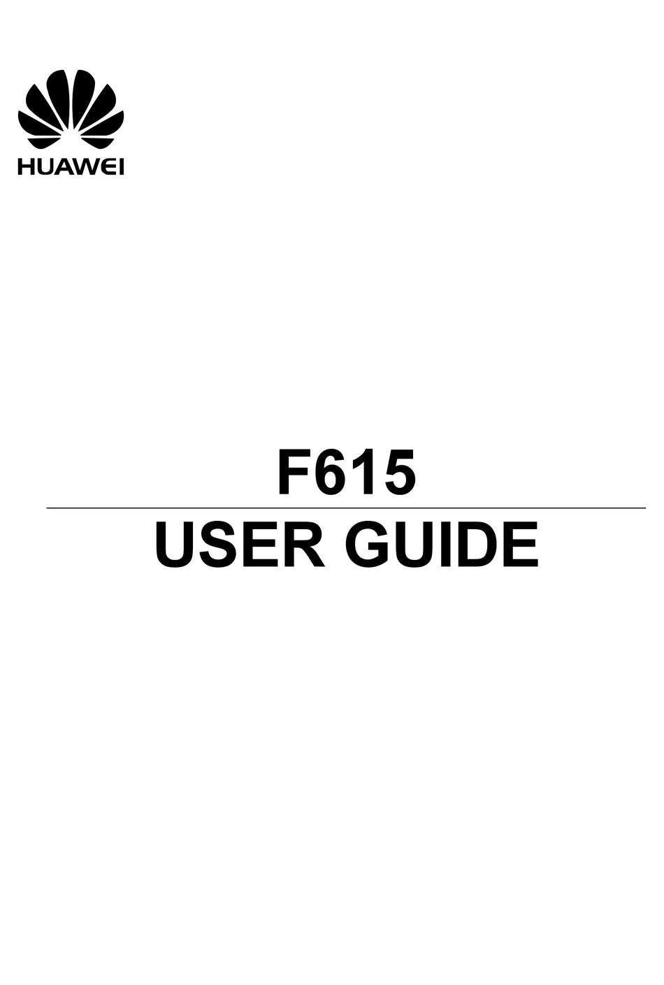 HUAWEI F615 USER MANUAL Pdf Download ManualsLib