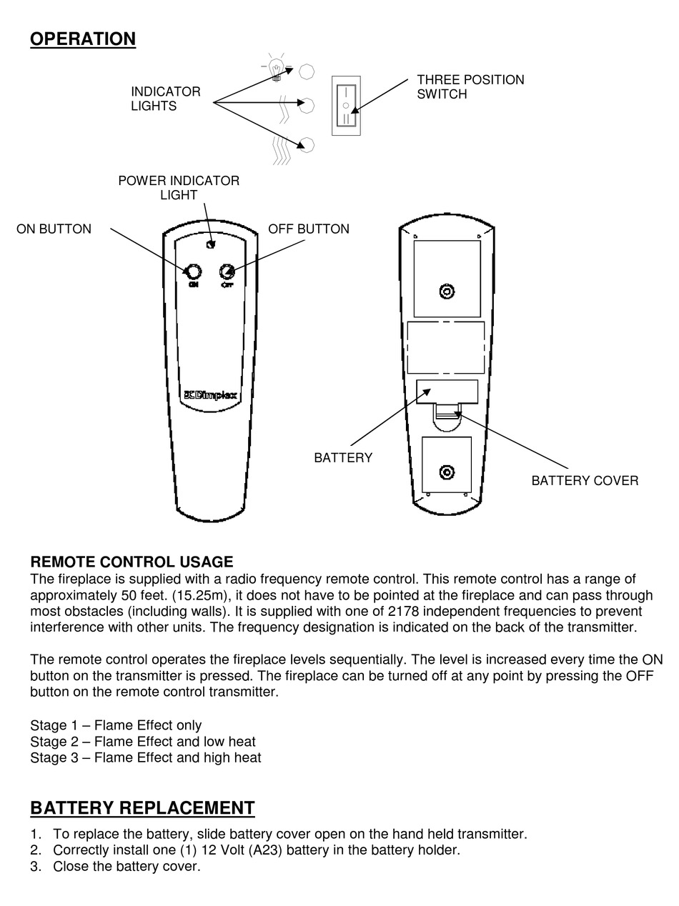 DIMPLEX ELECTRIC FIREPLACE OPERATION Pdf Download ManualsLib