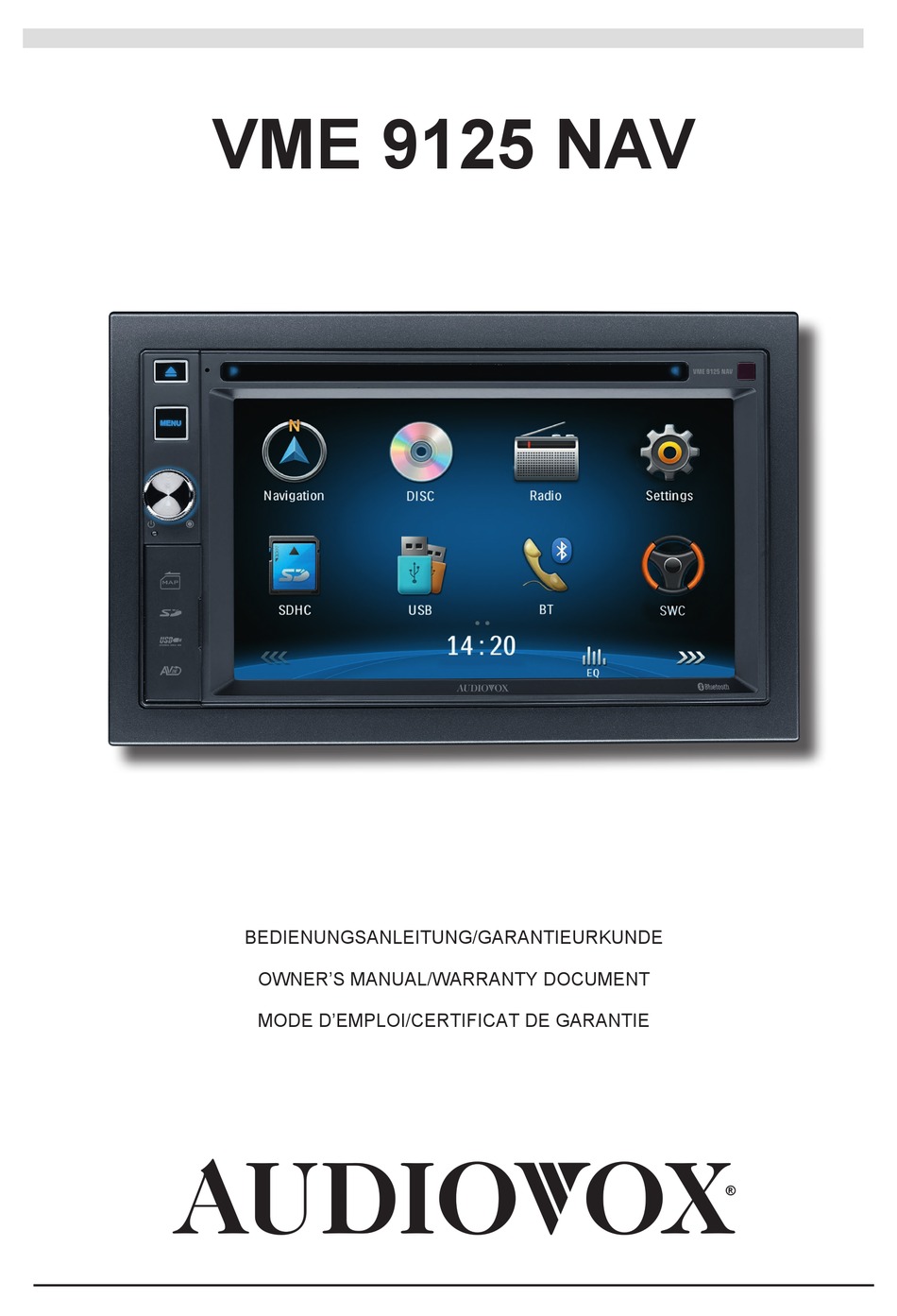 AUDIOVOX VME 9125 NAV OWNER'S MANUAL Pdf Download ManualsLib