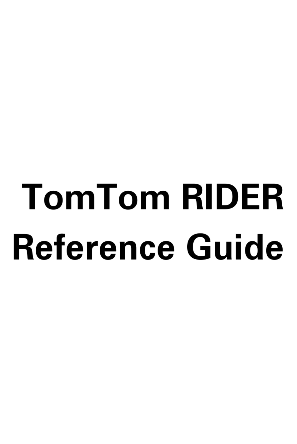 TOMTOM RIDER REFERENCE MANUAL Pdf Download ManualsLib