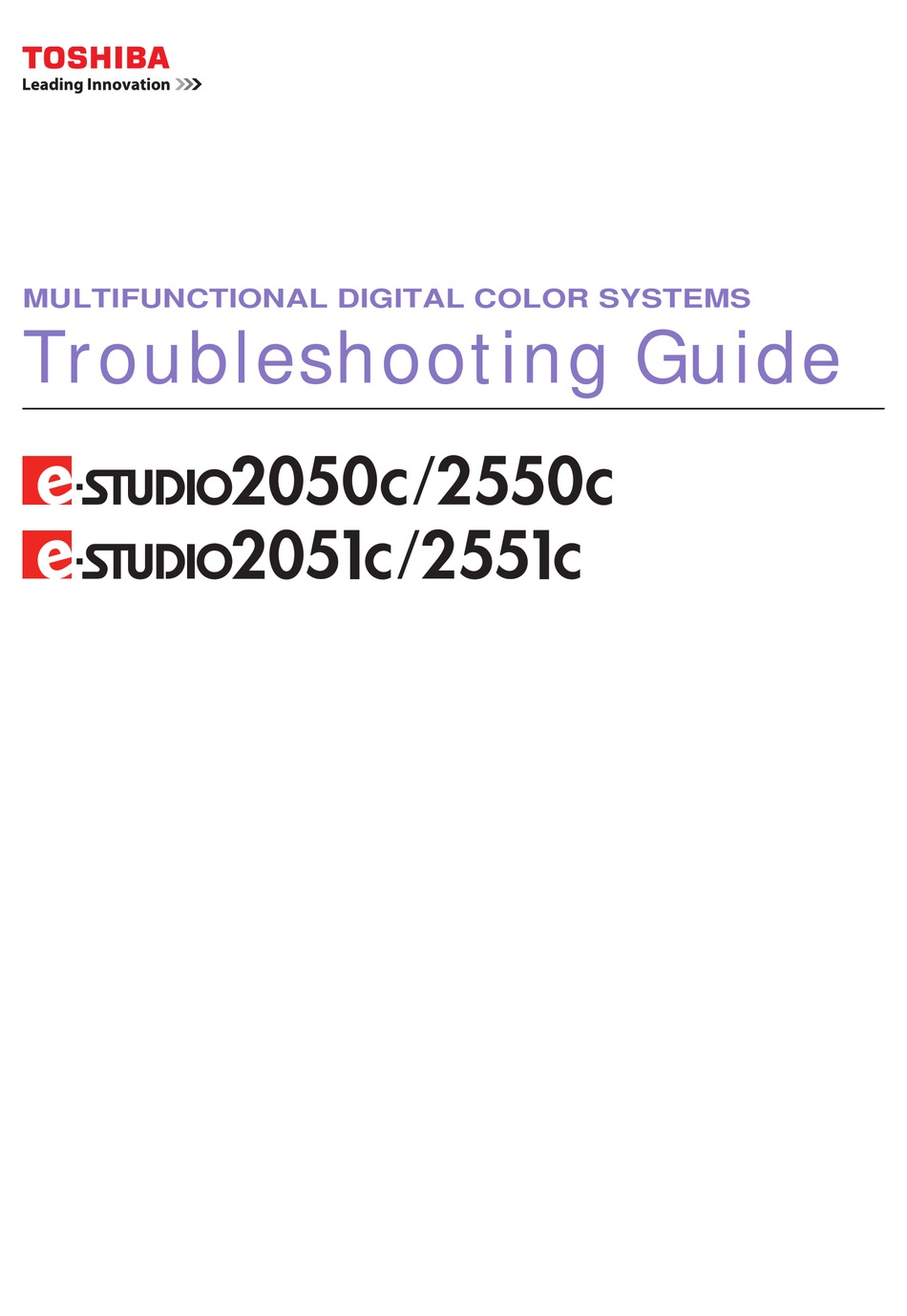 Toshiba E Studio 2051c Troubleshooting Manual Pdf Download Manualslib