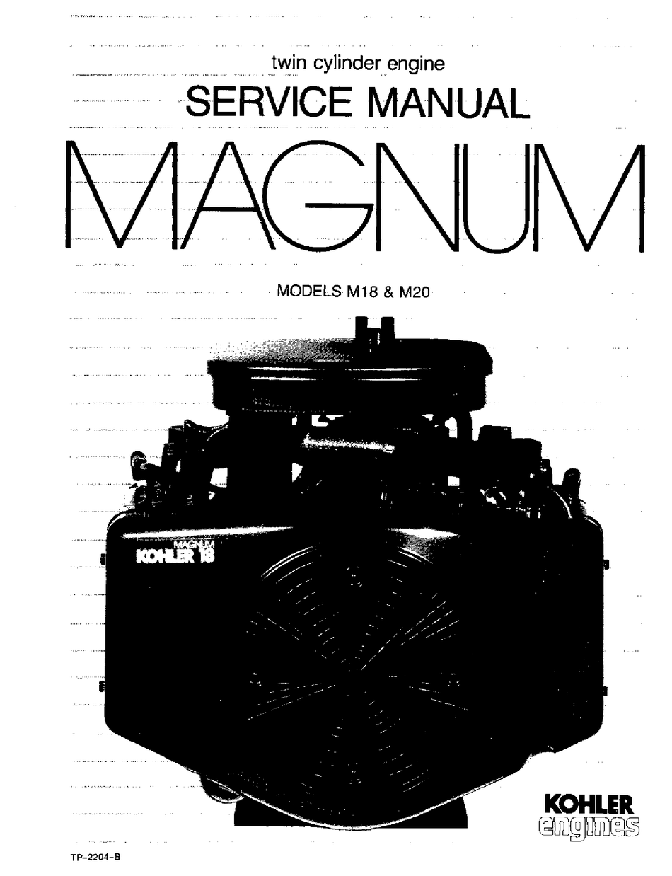 Details about   Kohler Magnum Twin Cylinder M18 M20 Service Manual Engine Repair Workshop PDF CD 