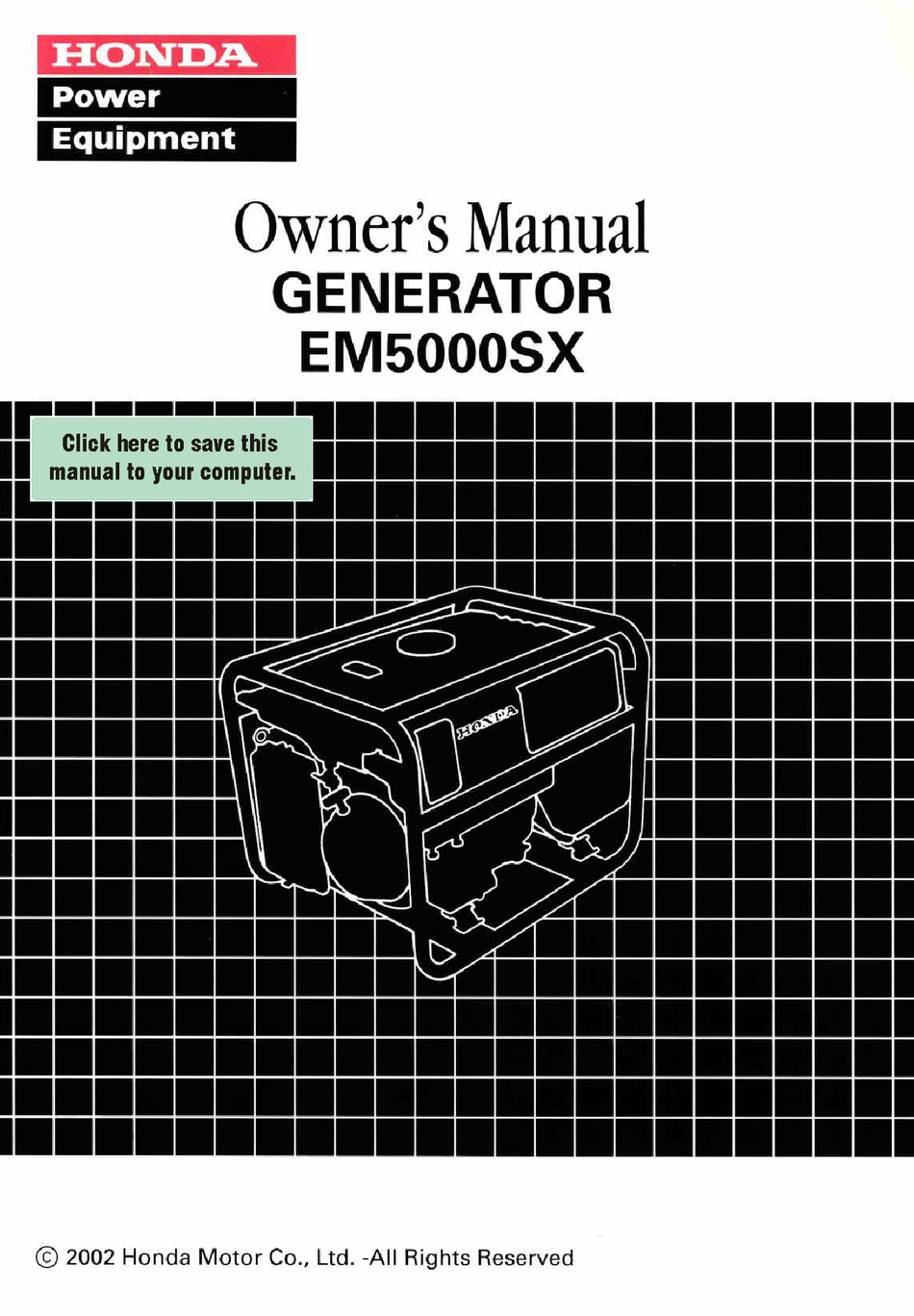 HONDA EM5000SX OWNER'S MANUAL Pdf Download | ManualsLib