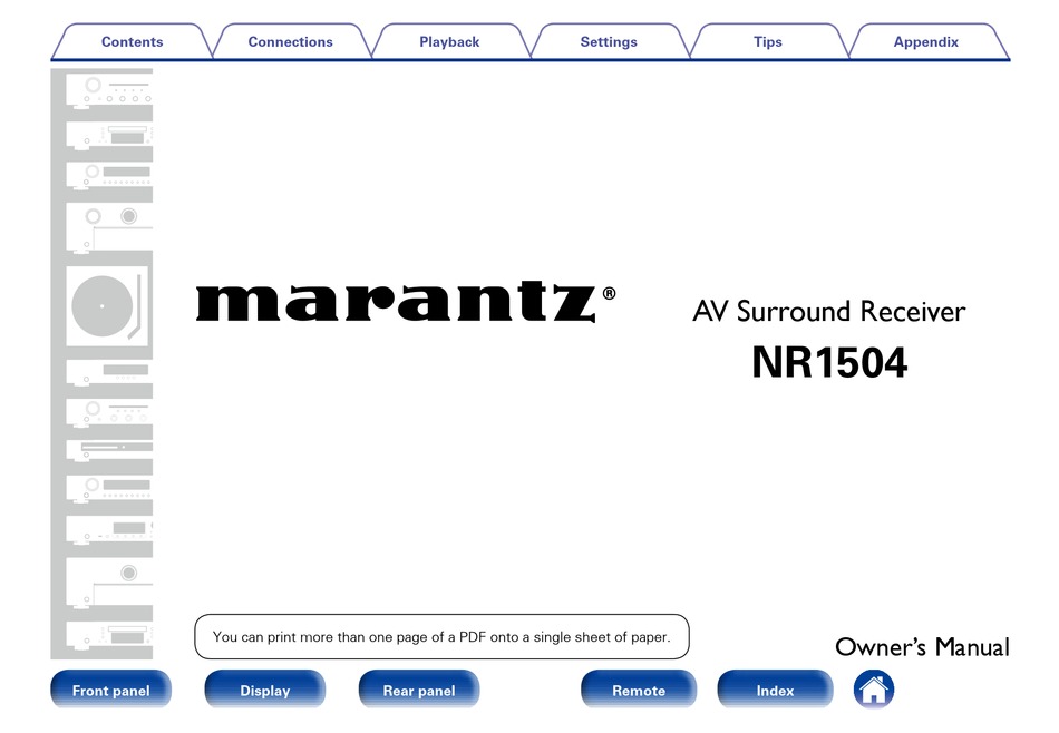 MARANTZ NR1504 OWNER'S MANUAL Pdf Download | ManualsLib