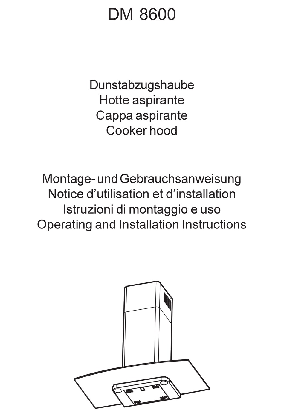 AEG ELECTROLUX DM 8600 OPERATING AND INSTALLATION INSTRUCTIONS Pdf