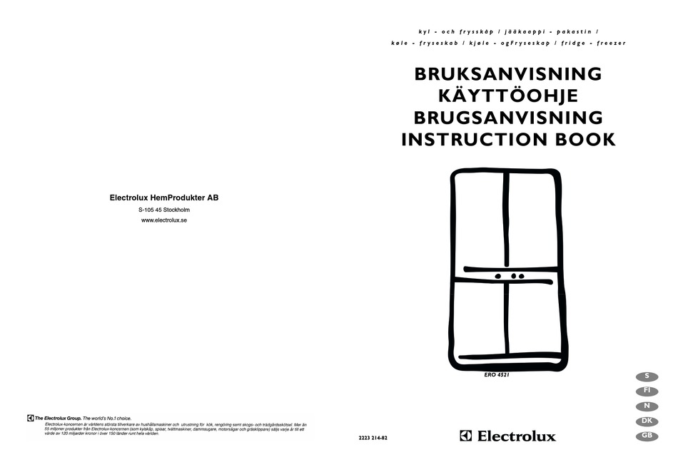 ELECTROLUX ERO 4521 INSTRUCTION BOOK Pdf Download  ManualsLib