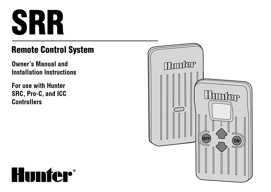 HUNTER SRR OWNER'S MANUAL AND INSTALLATION INSTRUCTIONS Pdf Download