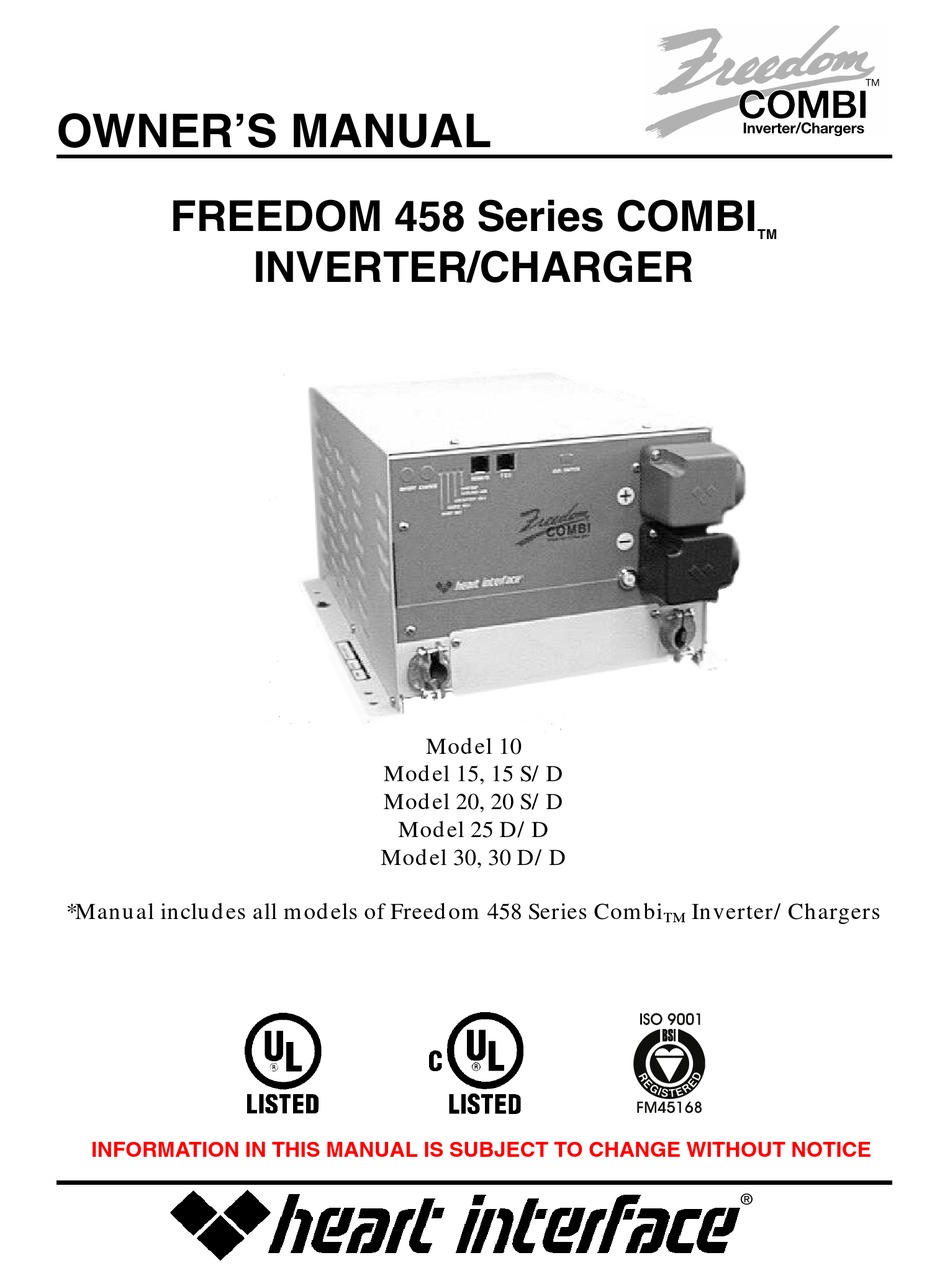 Freedom 458 Series Combi Owner S Manual