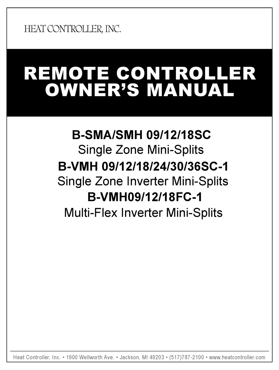 HEAT CONTROLLER BSMA/SMH 09 OWNER'S MANUAL Pdf Download ManualsLib