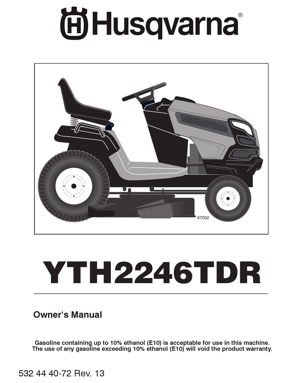 HUSQVARNA YTH2246TDR OWNER'S MANUAL Pdf Download | ManualsLib